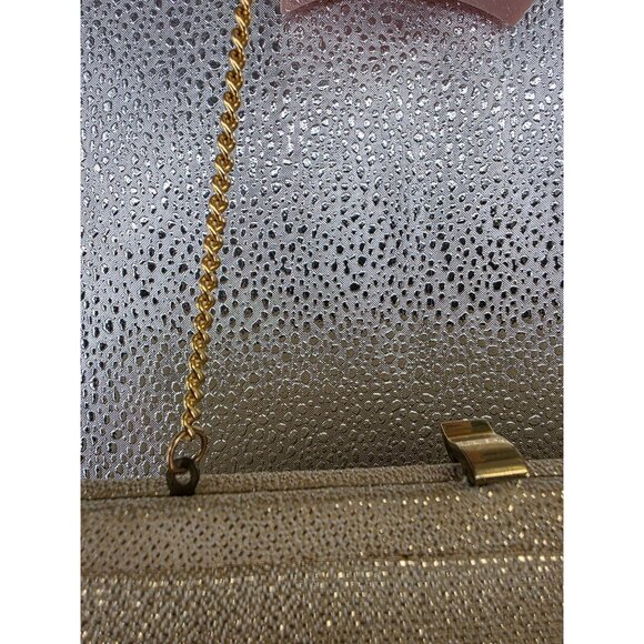 Vintage Gold Mesh Evening Clutch Bag With Chain Strap - Picture 6 of 8